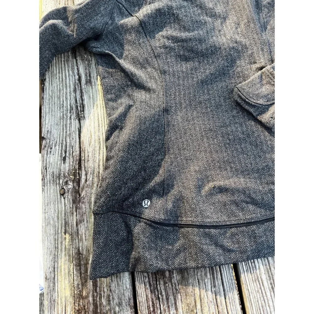 Lululemon Sweatshirt Womens Gray Fleece Knit 1/4 Zip Athletic Pullover Jacket 10